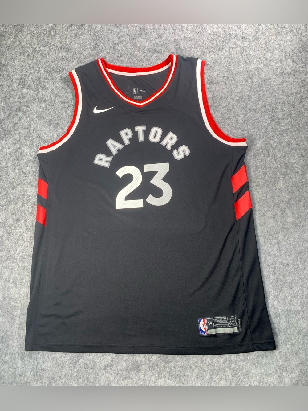 NBA Raptors #23 Black and Red Swingman Jersey